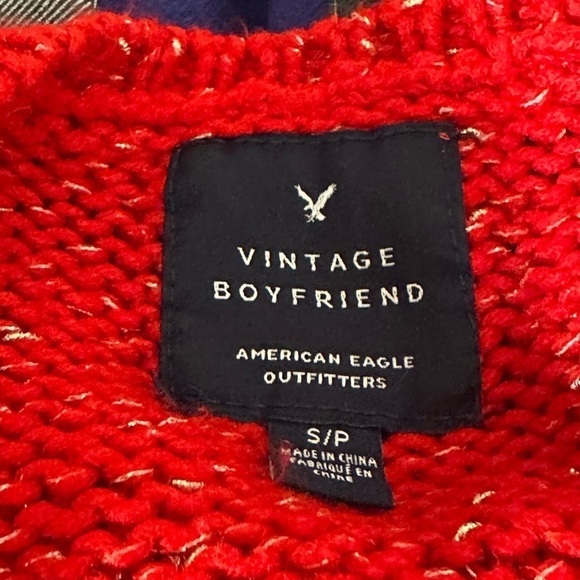 American Eagle Vintage Boyfriend metallic red sweater - Picture 5 of 5